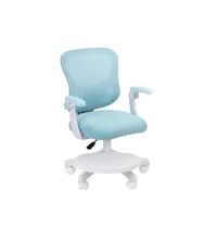 Кресло детское компьютерное CHAIRMAN CH106 голубой, с подножкой