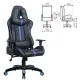 Игровое кресло  "GT Carbon GM-120", две подушки, экокожа, черное/синее, 531930. Фото товара с разных ракурсов.